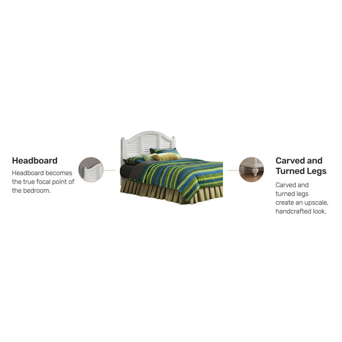 Wood Queen Headboard in Off White D718567
