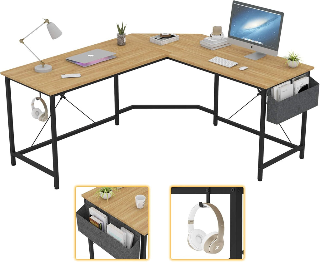 L Shaped Desk 59 Inches Computer Corner Desk with Storage K61027
