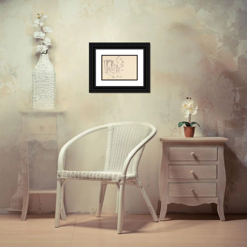 Black Ornate Wood Framed Double Matted Museum Art Print T5163