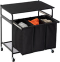 3-Bag Laundry Sorter Cart with Wheels Grey K271