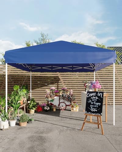 10x10 Pop Up Canopy Tent with 4 Sandbags & Carrying Bag - Blue J8852