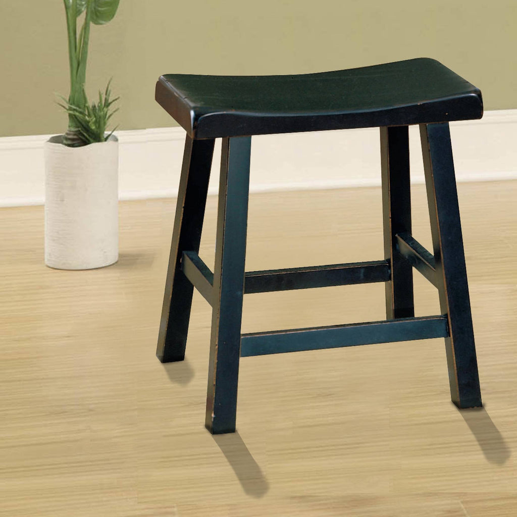 Black Wooden Counter Height Stool Set of 2 G616337