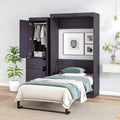 Twin Size Murphy Bed with Wardrobe and Drawers J15833