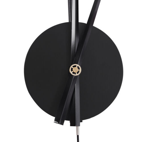 Black Wall Clock Pendulum Silent Quartz Movement B255