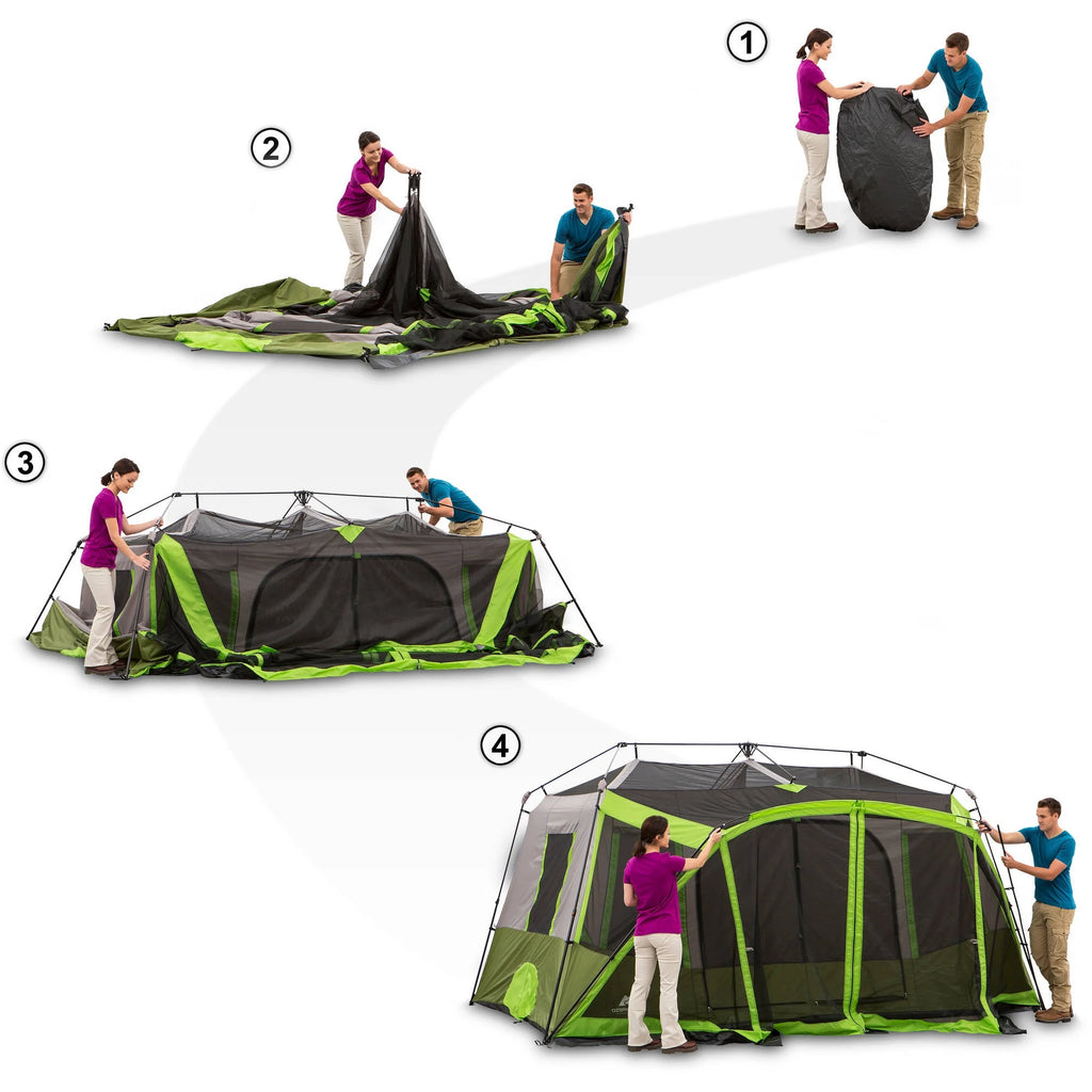 14' x 13.5' 9 Person 2 Room Instant Cabin Tent with Screen Room Z804