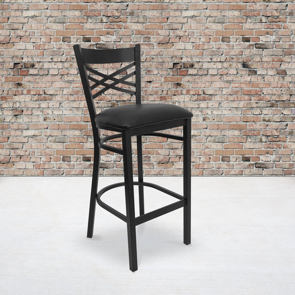 Black X Back Metal Barstool U839