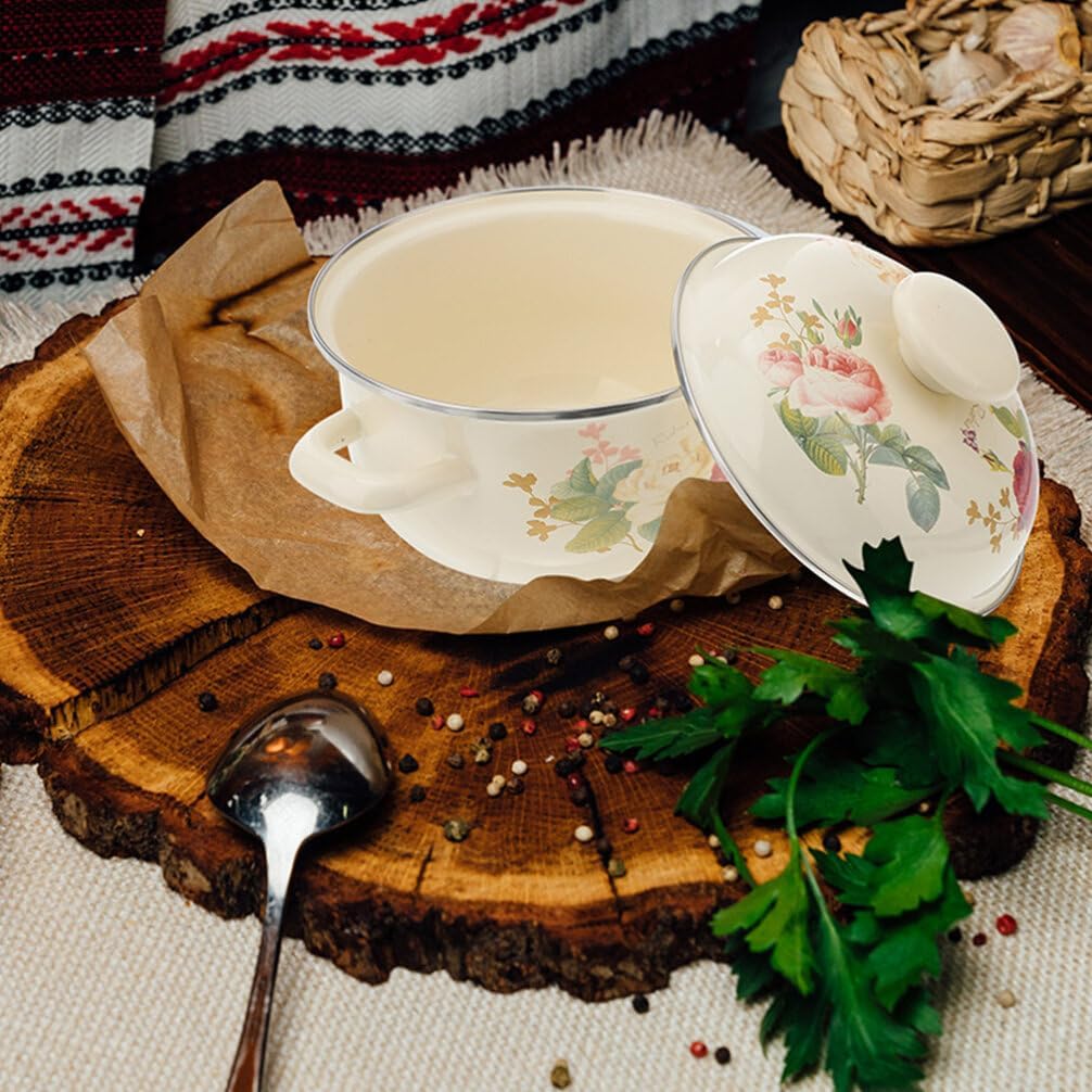 Small Enamel Pot with Lid 22cm R152985