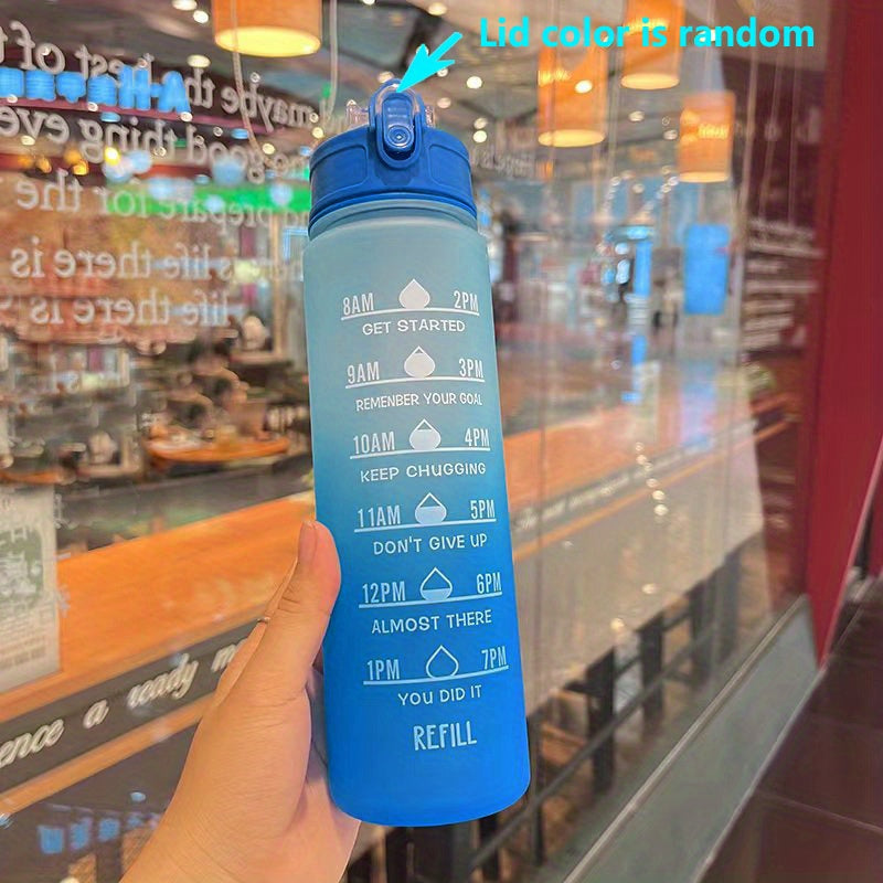 32oz Motivational Water Bottle with Straw & Time Marker G9913