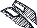 Glossy Front Bumper Fog Light Mesh Grille Pack of 2 R1239