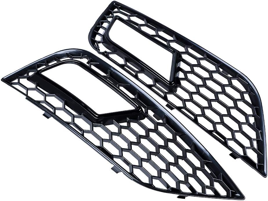 Glossy Front Bumper Fog Light Mesh Grille Pack of 2 R1239