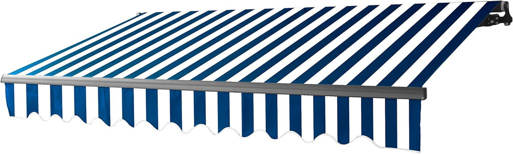 Motorized Retractable Patio Awning 12 x 10 Feet Blue F34524