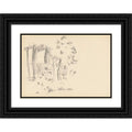 Black Ornate Wood Framed Double Matted Museum Art Print T5163