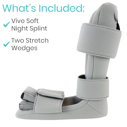 Plantar Fasciitis Night Splint with Trigger Point Stretch Wedges - Soft Leg Brace Support, Orthopedic Sleeping Immobilizer Stretch Boot (Medium) Q342881