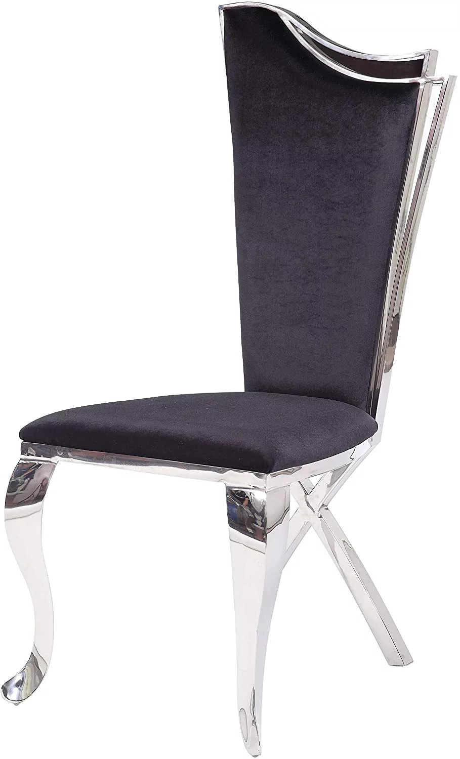 Fabric Stainless Steel Side Chair Set of 2 B39484