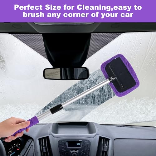 Microfiber Cloth Car Cleaning Tool with Extendable Handle and Reusable Cloth H857