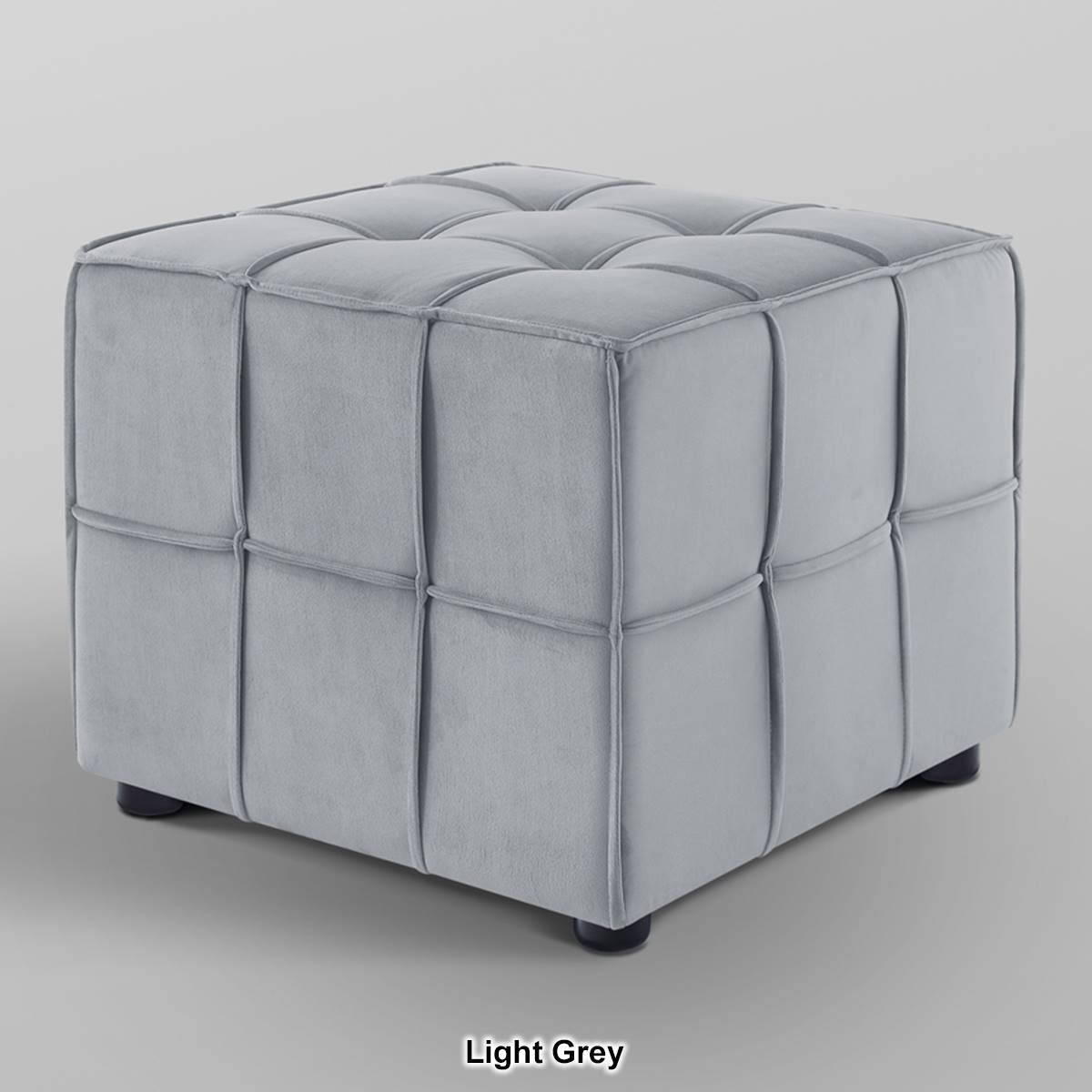 Navy Velvet Ottoman H9703