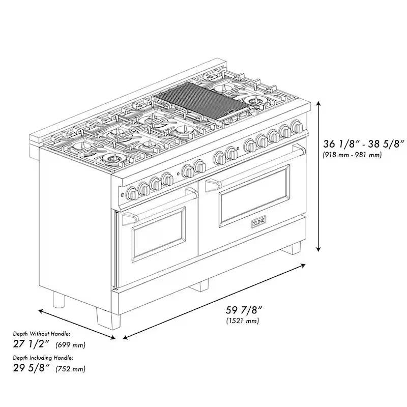 9-Burner Double Oven Dual Fuel Range in Stainless Steel H85847