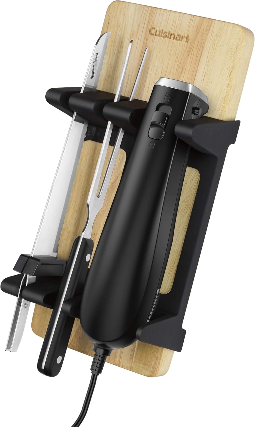 Stainless Steel Black Electric Knife with Cutting Board E46699