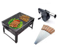 Folding Portable Charcoal BBQ Grill with 10 Pc Stainless Steel Sticks D182