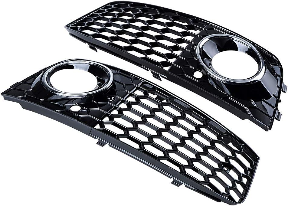 Glossy Front Bumper Fog Light Mesh Grille Pack of 2 R1239