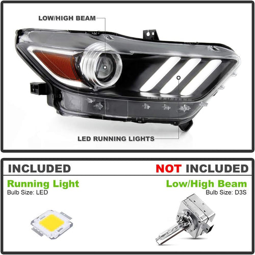 2015-2017 Ford Mustang LED Projector Headlight Assembly Right Passenger Side Y781