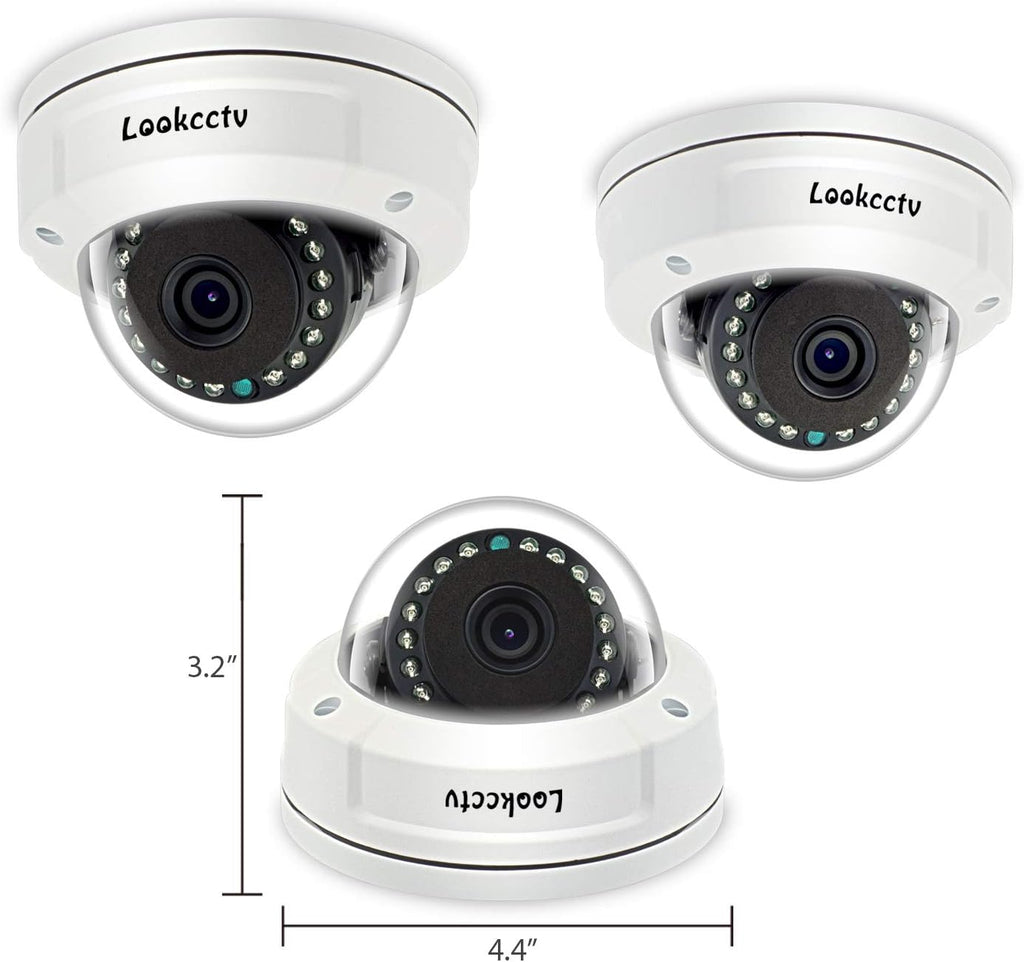 5MP HD IP POE Dome Security Camera White 3.6mm Lens IP65 O899