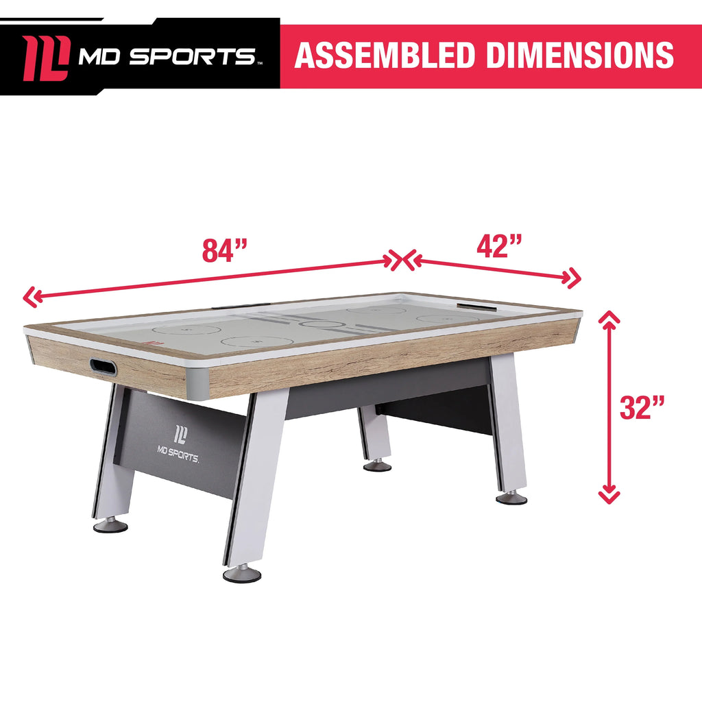 7' Air Powered Hockey Table with Pusher and Puck Set H330783