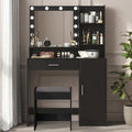 White Vanity Desk with Mirror and Light Y694