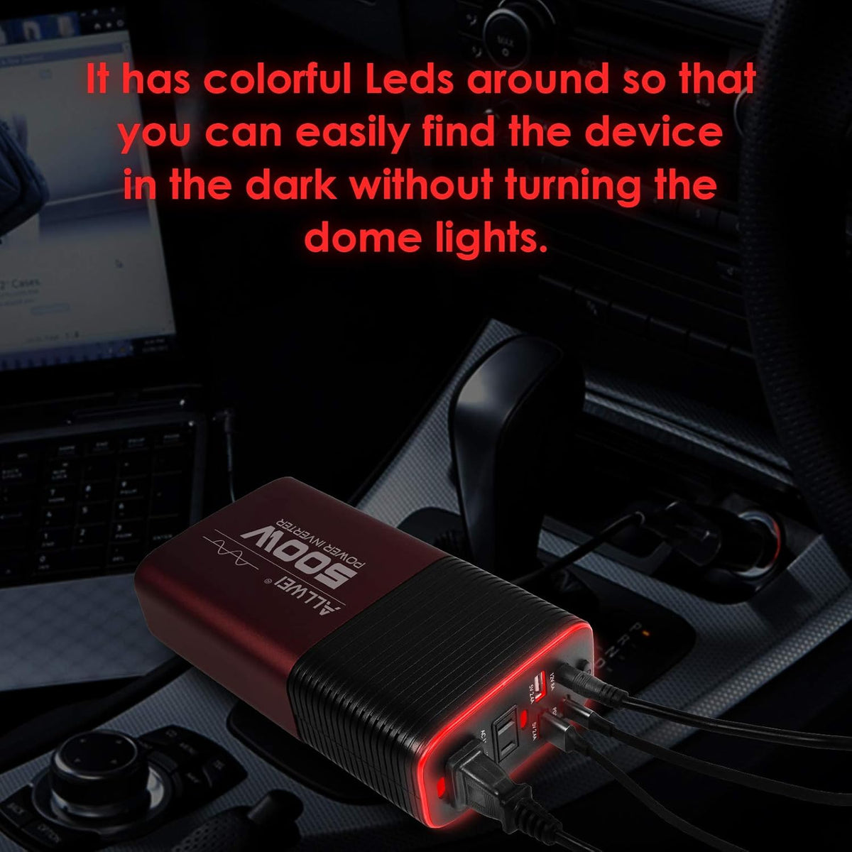 500W Pure Sine Wave Power Inverter DC 12V to AC 110V Car Inverter with Type C PD18W/12V DC Output/4.8A Dual USB Charging Ports and 2 AC Outlets Pack of 2 Q8681