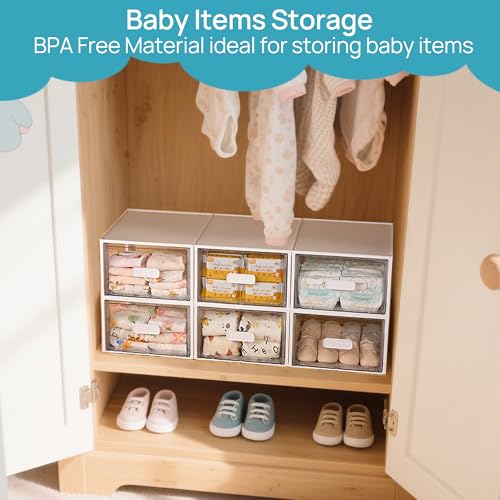 4 Pack 13QT Clear Stackable Storage Drawers S42880