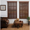 Cut-to-Width Dark Oak 2in. Cordless Faux Wood Blind 45.5in. W x 48in. L N448