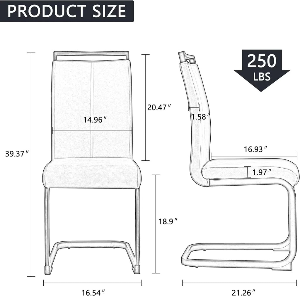 Soft Fabric Dining Chairs Set of 6 with Padded Seat F642794