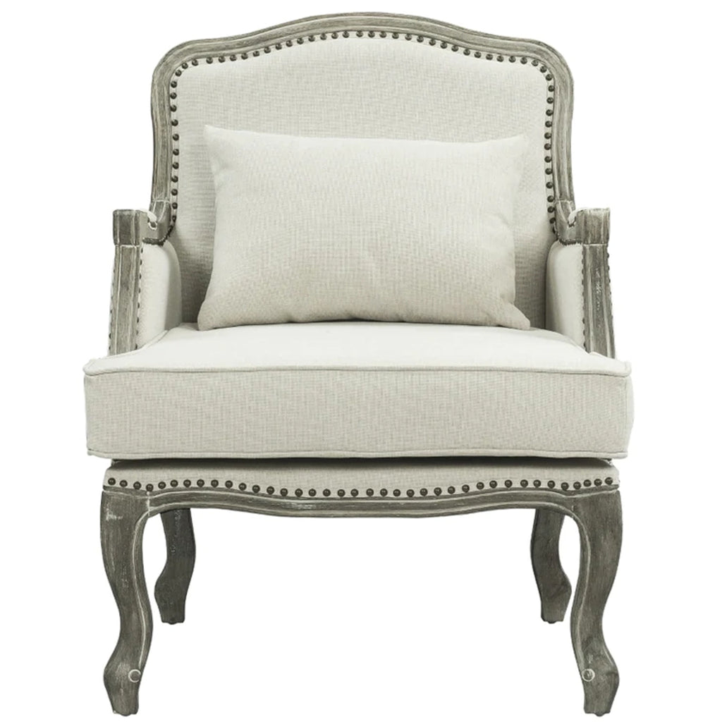 Cream Accent Chair with Nailhead Trim K558090