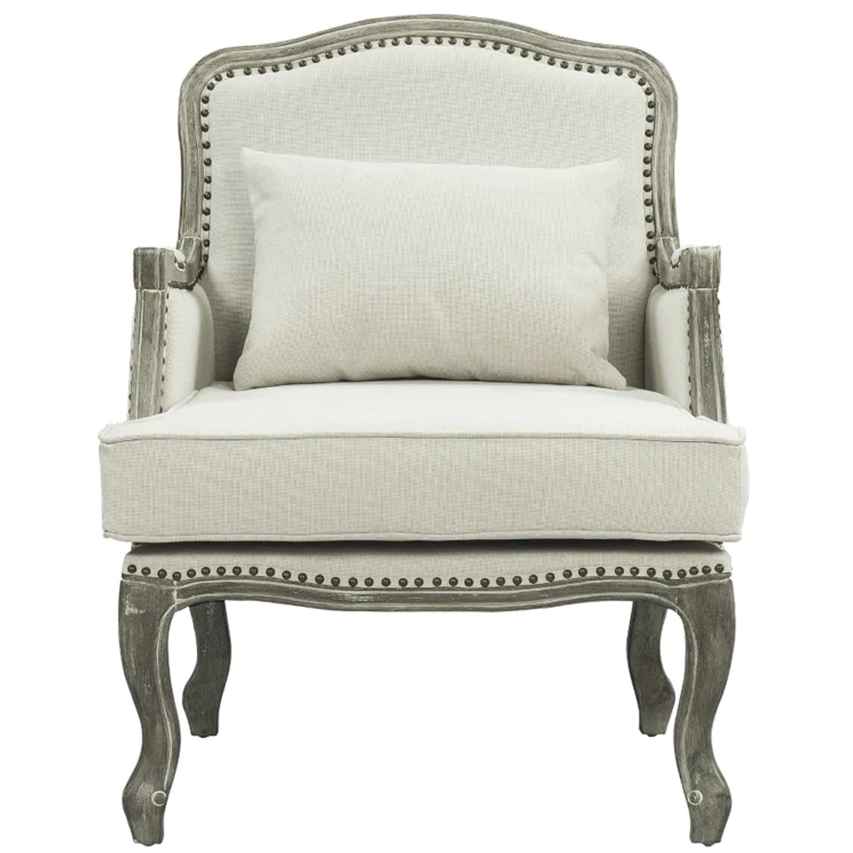 Cream Accent Chair with Nailhead Trim K558090