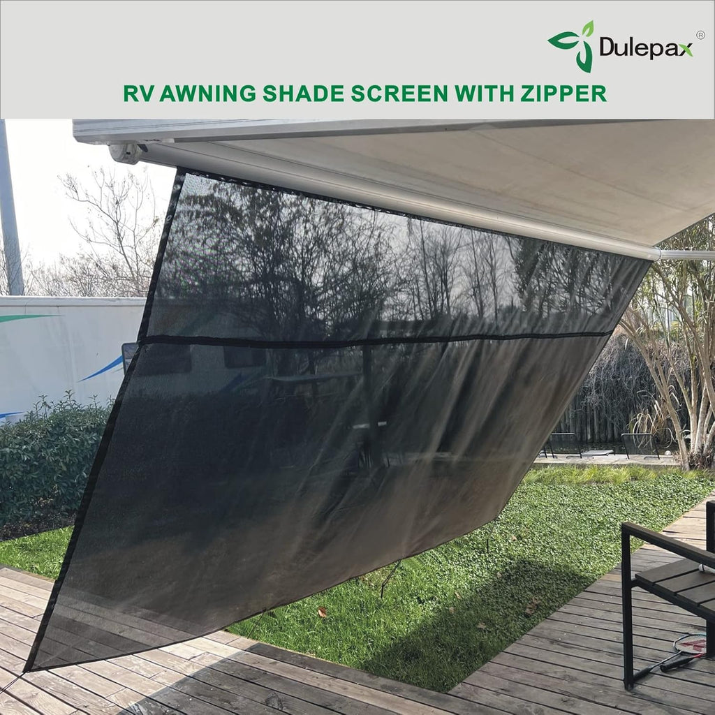 RV Awning Shade Screen with Zipper 8'X15'3'' Z5602