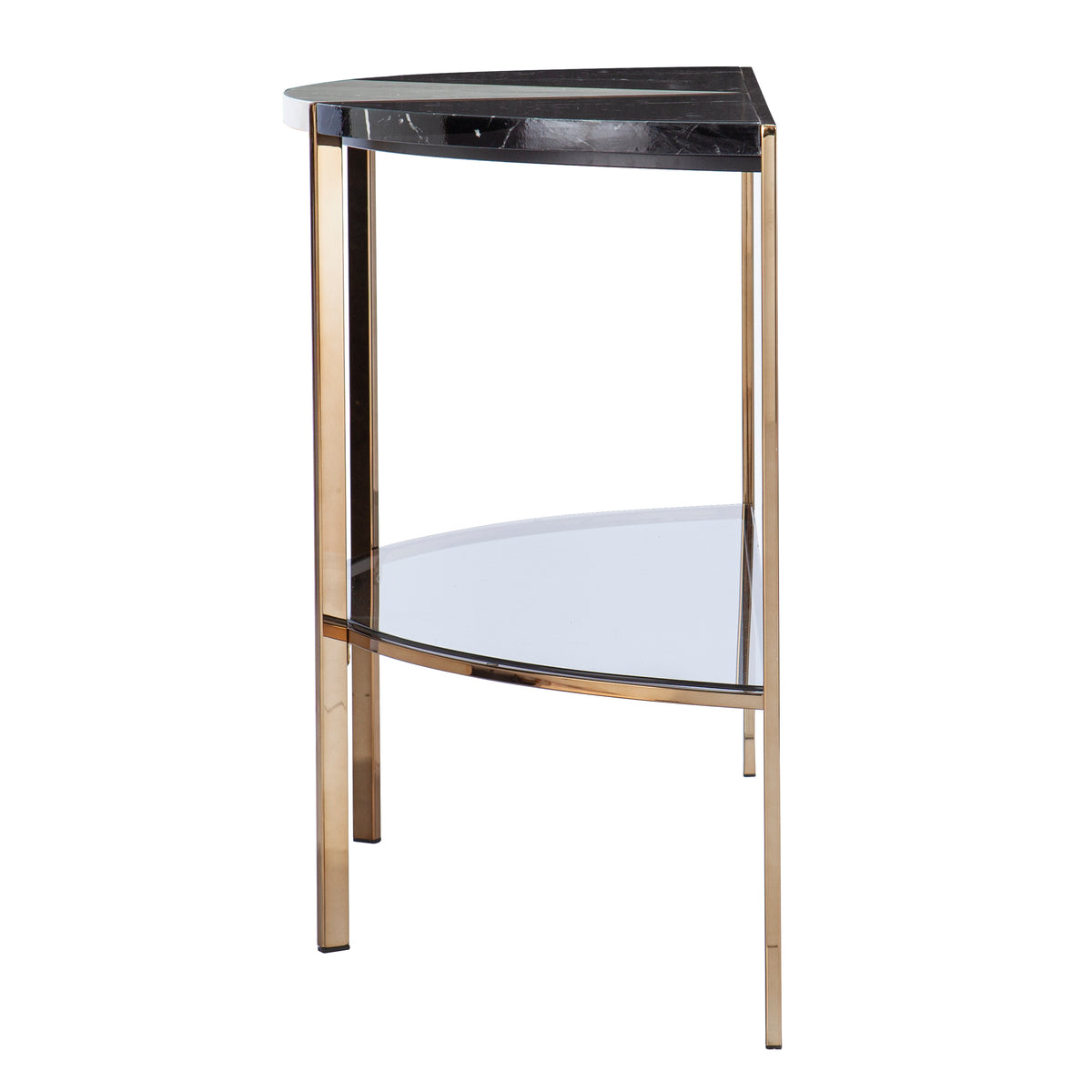 Half Moon Faux Marble Console Table Y403572