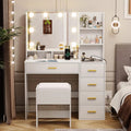 White Vanity Set with Mirror and Lights J660334