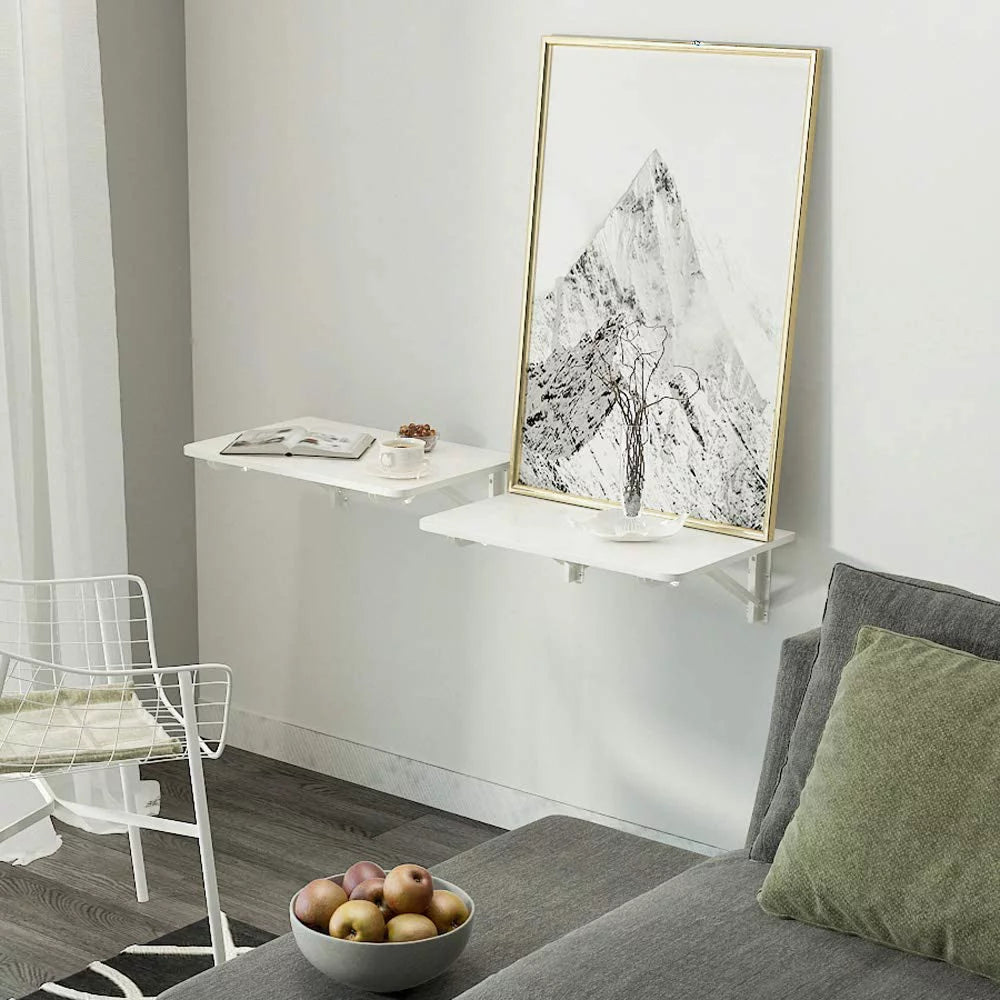 Wall Mounted Fold Down Desk 60cmx40cm White L4813