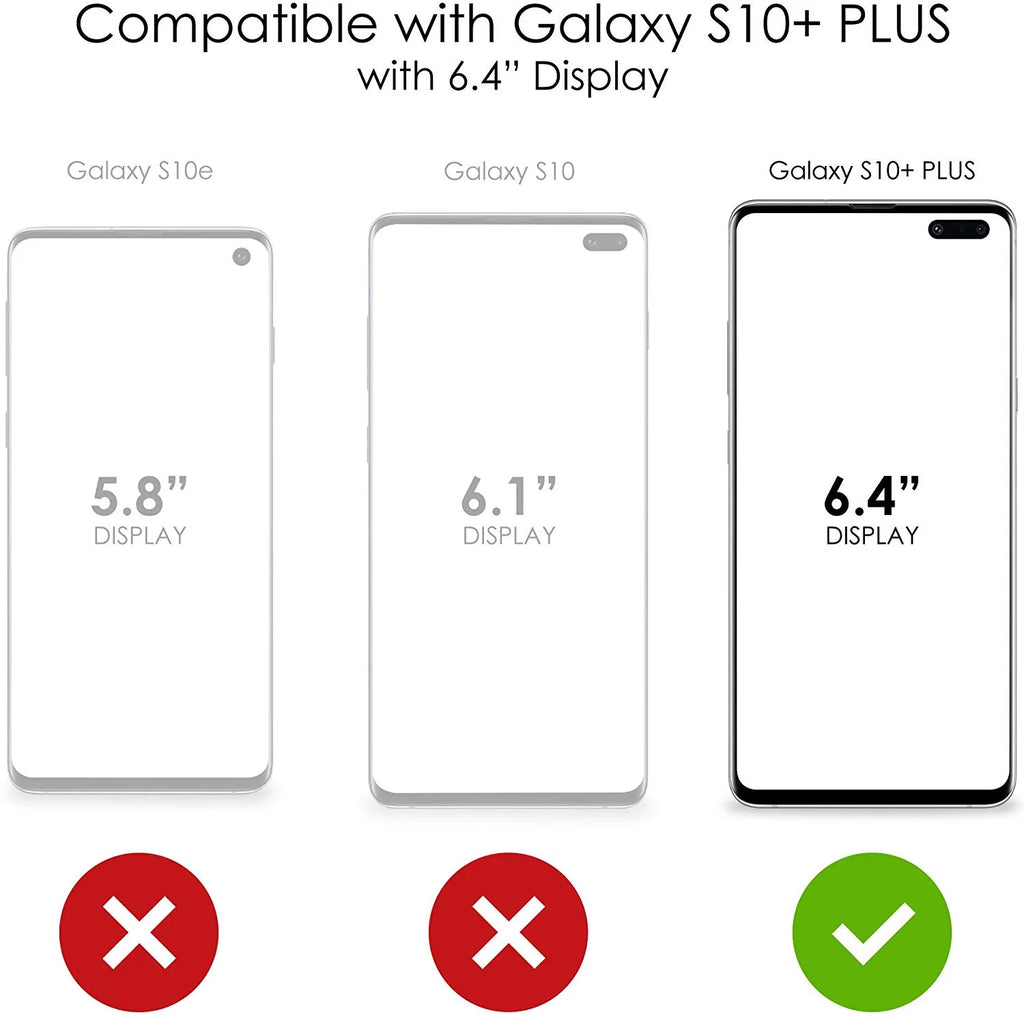 Clear Shockproof Hybrid Case for Samsung Galaxy S10+ with Tempered Glass Screen Protector S78345
