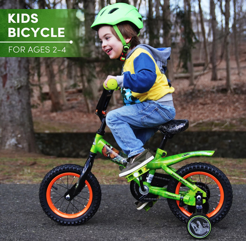 Green and Orange 12-inch Boy's Bicycle with Training Wheel L922