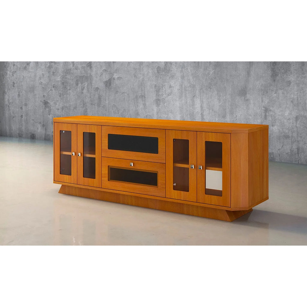 70" Transitional TV Stand with Brazilian Cherry Veneers in Light Cherry Finish K4385