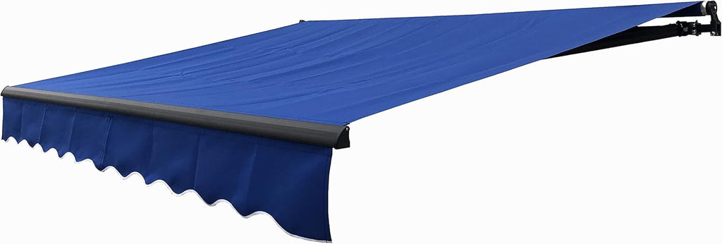Motorized Retractable Patio Awning 12 x 10 Feet Blue F34524
