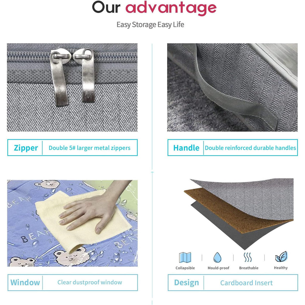 Breathable Zippered Storage Bag with Clear Window J289