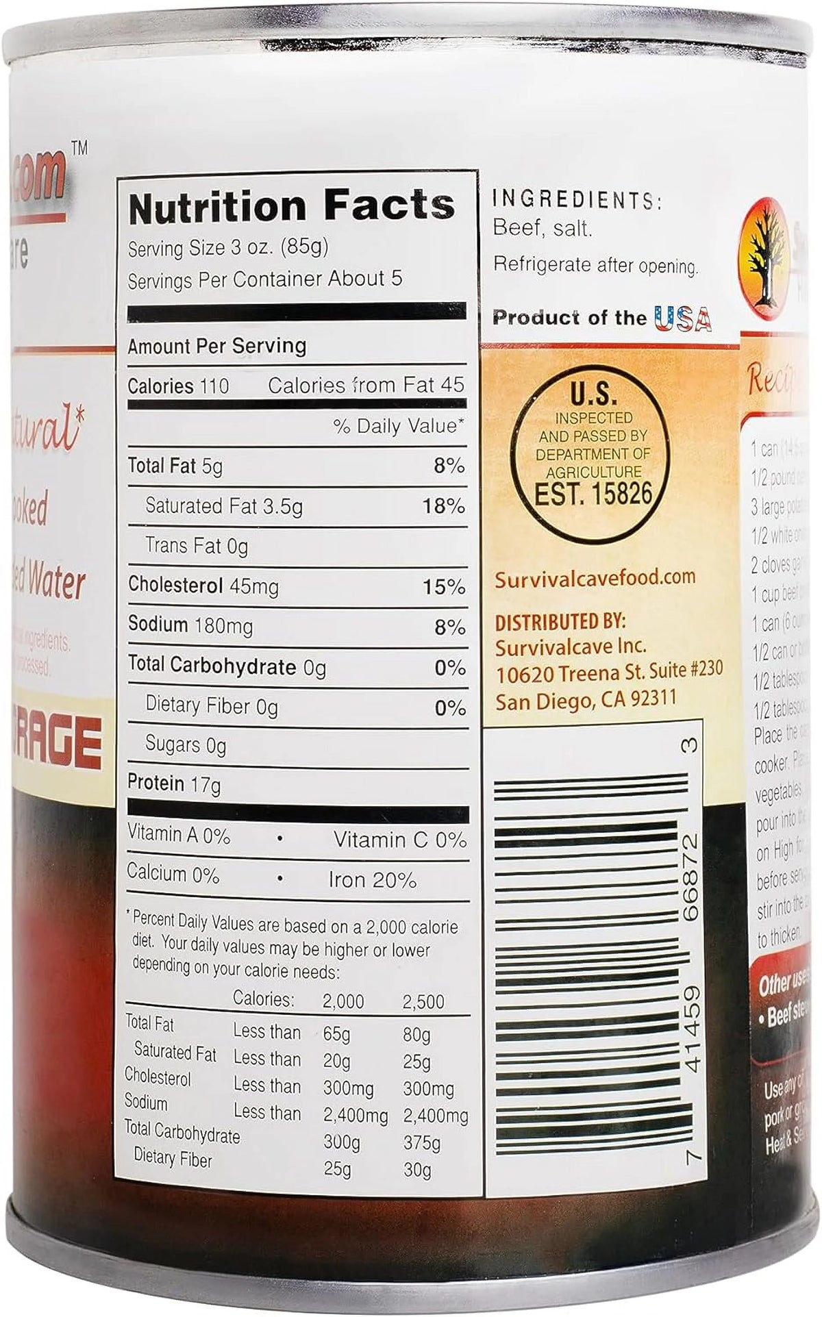 12 - 14.5oz Canned Beef V74107