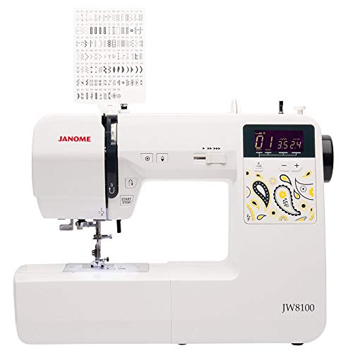 Computerized Sewing Machine with 100 Stitches, 7 Buttonholes, Hard Cover, Extension Table and 22 Accessories L497567