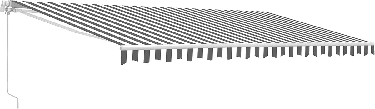 Retractable Motorized Patio Awning 12x10 Multistripe-Green Y9576