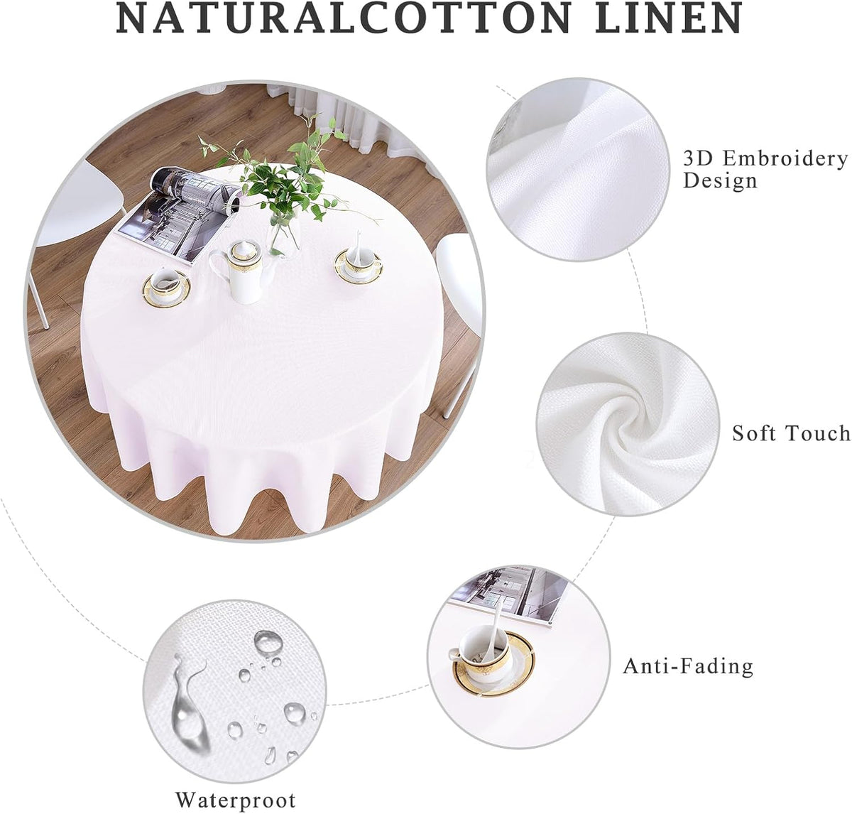 60 Inch Round Linen Tablecloth C10687