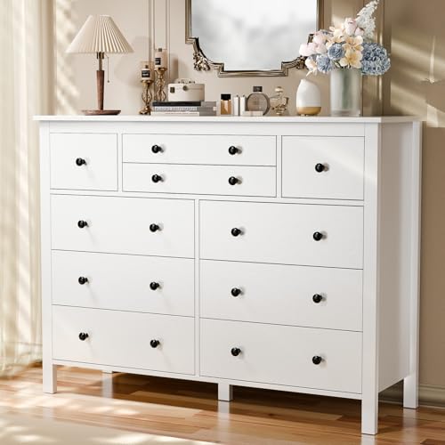 10 Drawer White Wooden Dresser K6635
