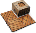 Wood Interlocking Flooring Tiles Pack of 10, 12 x 12 Acacia Deck Tiles T753685