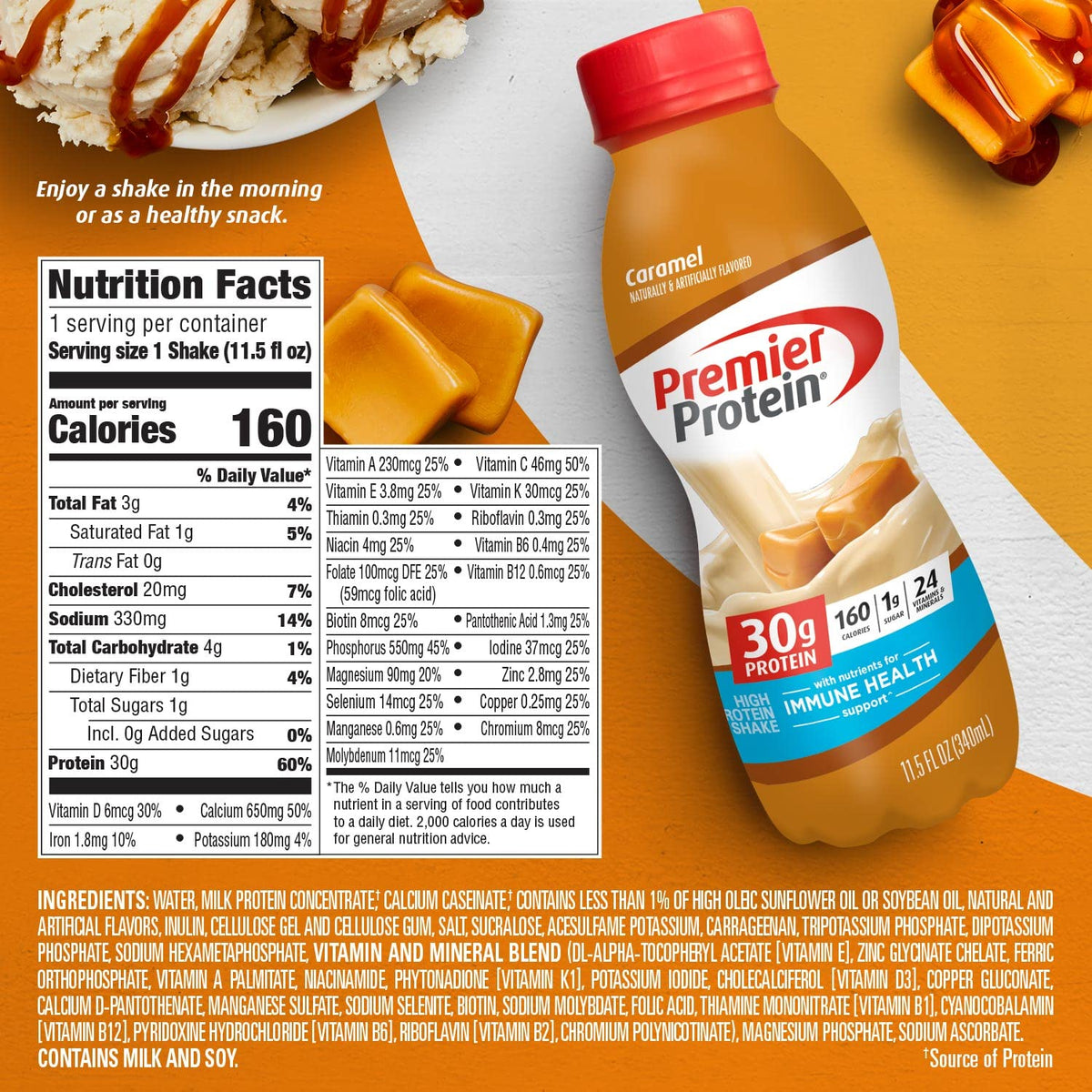 Caramel Protein Shake, 30g Protein, 1g Sugar, 11.5 fl oz R147